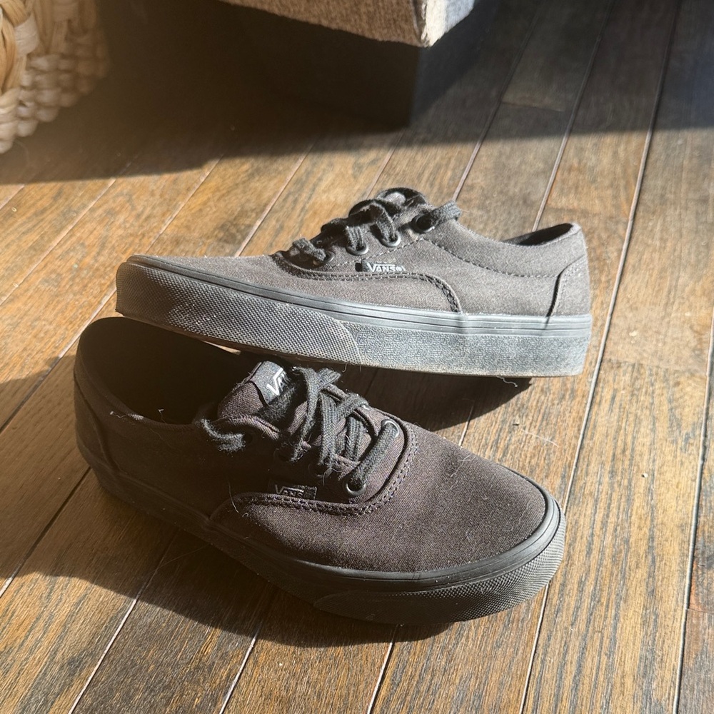 Vans All-Black Low Top Canvas Sneakers